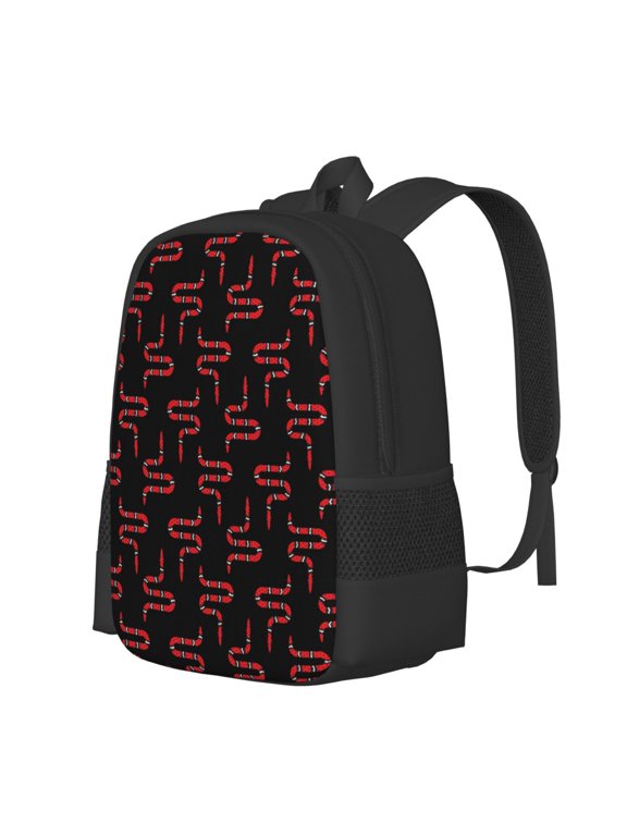 Red Snake Print Large Capacity Backpack,Travel Backpack,Laptop Bag,College School Rucksack Bag,for School, Travel & Outdoor Activities