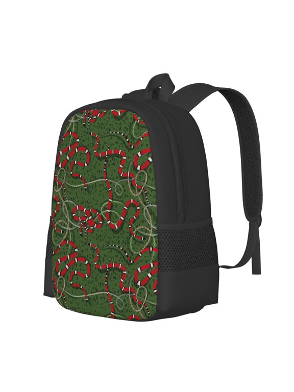 Red Snake Print Large Capacity Backpack,Travel Backpack,Laptop Bag,College School Rucksack Bag,for School, Travel & Outdoor Activities