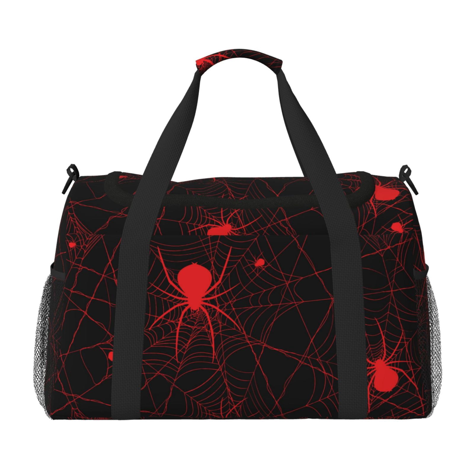 Fuzoiu Red Spider On The Web Print Travel Duffle Bag,Carry On Tote Bags,Duffel Bag,Sport Gym Bag, Hospital Bag for Labor and Delivery, Overnight Bag,Luggage Bag