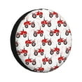 thumbnail image 1 of Fuzoiu Red Wheeled Tractors Print Universal Spare Tire Cover with Buckle Strap, Waterproof Wheel Covers for Jeep, Trailer, RV, Truck and All Car-17 inch, 1 of 6