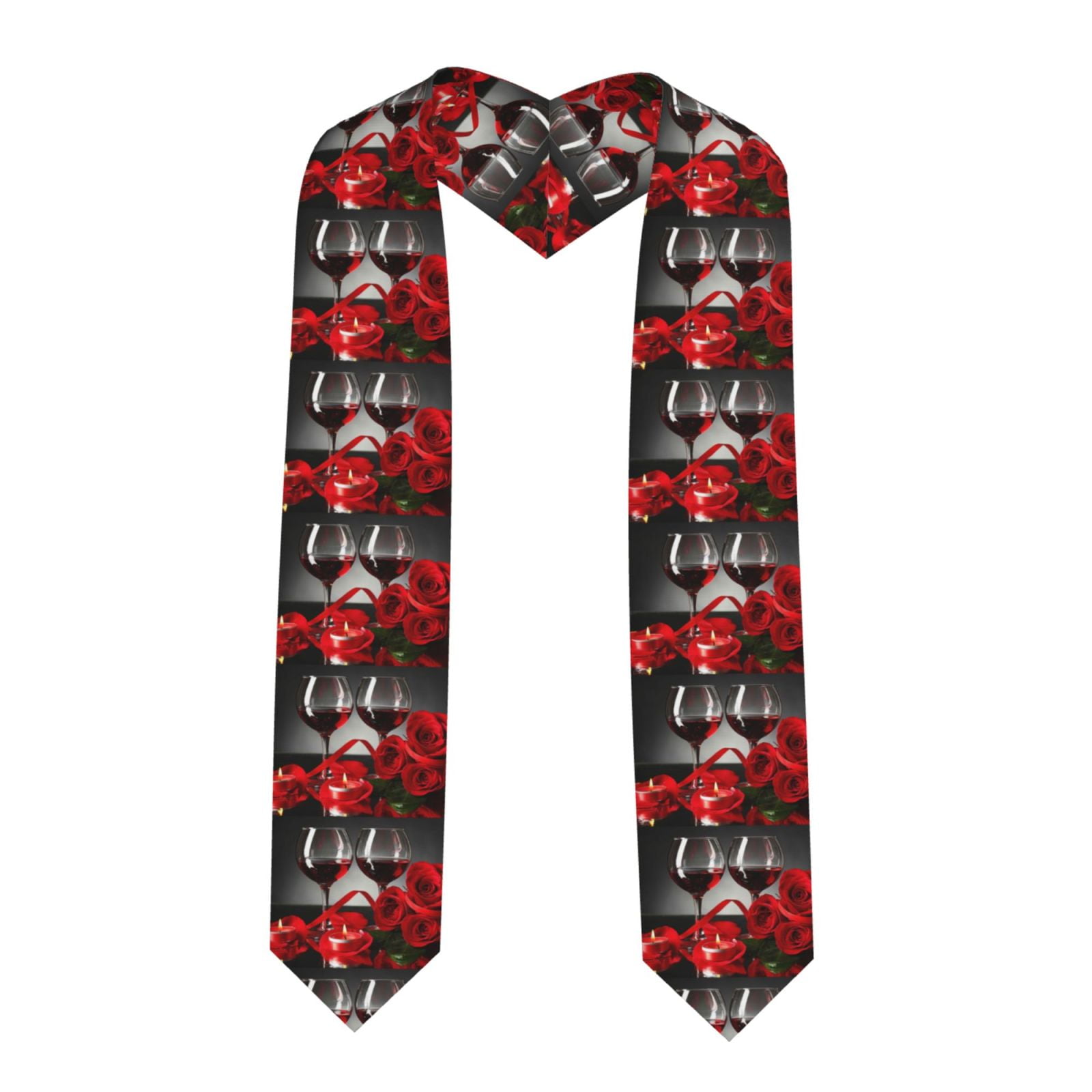 Fuzoiu Red Wine Rose Print Graduation Sash,Graduation Stole,Unisex ...