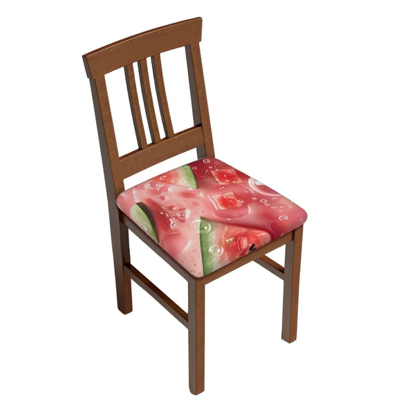 Fuzoiu Refreshing Watermelon Slices Print Square Cushion Cover,Couch Cushion Covers, Stretch Seat Slipcover for Dining Chairs, Banquets, and Home Decor-Four Pieces