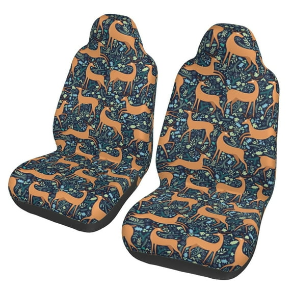 Fuzoiu Reindeer Print Seat Covers Set, Car Seat Covers Front Seats, Car Seat Protector, Car Seat Cushion, Seat Covers Carseat Cover Universal Fit for Most Cars