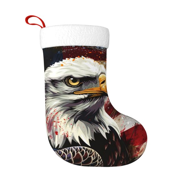 Fuzoiu Retro American Eagle A Print Christmas Stockings, Party Supplies & Kids Gifts,Big Xmas Stockings Decoration for Family Decorations Hanging Ornament for Xmas Holiday Party