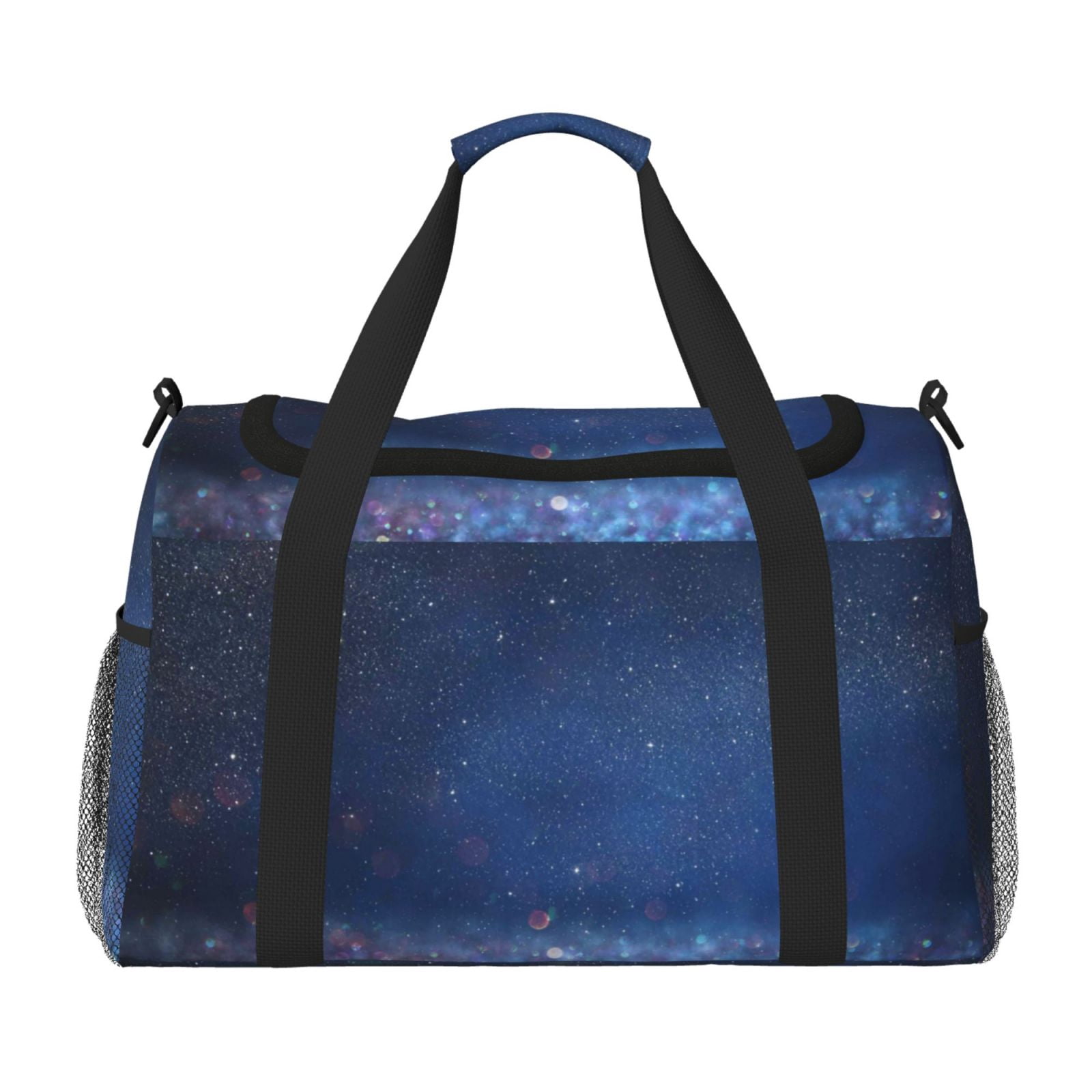 Fuzoiu Retro Blue Glitter Print Travel Duffle Bag,Carry On Tote Bags,Duffel Bag,Sport Gym Bag, Hospital Bag for Labor and Delivery, Overnight Bag,Luggage Bag