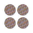 thumbnail image 1 of Fuzoiu Retro Cassette Print Leather Coasters Set,Drink Coasters Set of 4,for Tabletop Protection, Durable PVC Coasters,Home Décor and Housewarming Gift-Round Shape, 1 of 6