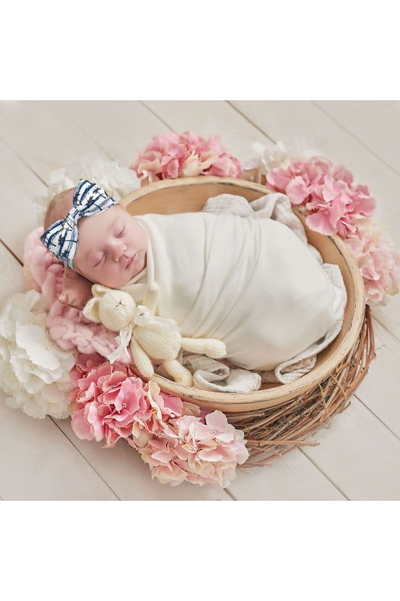 Retro Coconut Tree Print Baby Bow Headband for Newborns, Baby Girl Head Wrap,Baby Shower Gift,Stretchy Hair Accessories for Newborn Infant Toddlers Kids