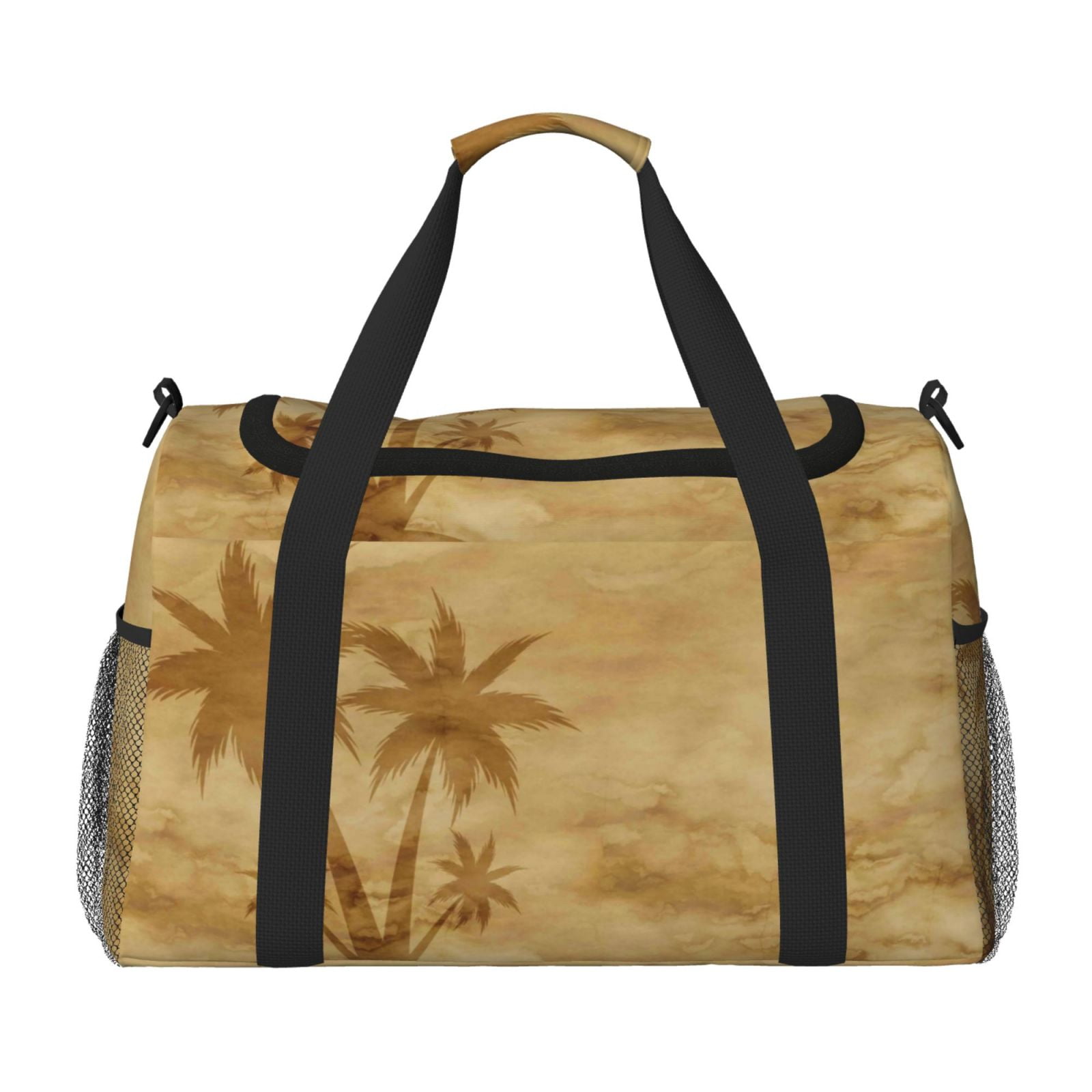 Fuzoiu Retro Palm Tree Print Travel Duffle Bag,Carry On Tote Bags,Duffel Bag,Sport Gym Bag, Hospital Bag for Labor and Delivery, Overnight Bag,Luggage Bag