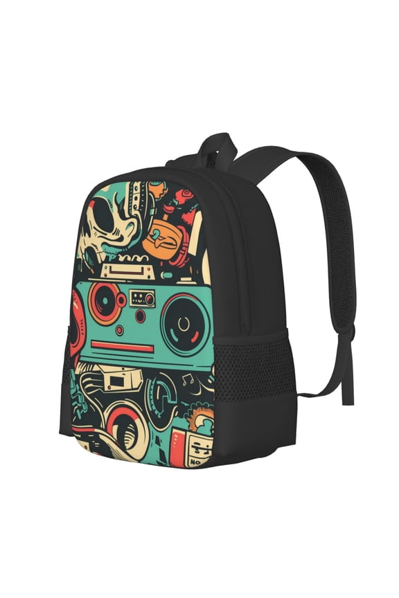 Retro Pop Art Collage Print Large Capacity Backpack,Travel Backpack,Laptop Bag,College School Rucksack Bag,for School, Travel & Outdoor Activities