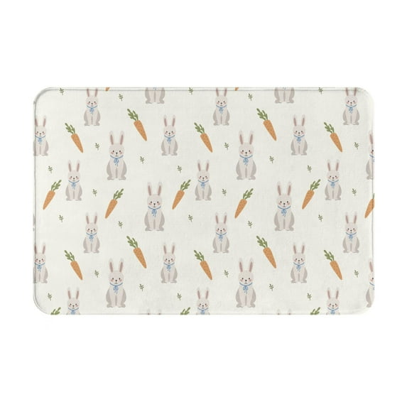 Fuzoiu Retro Rabbit Print Door Mat Outdoor Indoor Welcome Mats, Front Doormat,Flannel Non Slip Durable Entrance Rugs for Front Door, Inside Outside Entry, Porch, Resist Dirt,16x24in