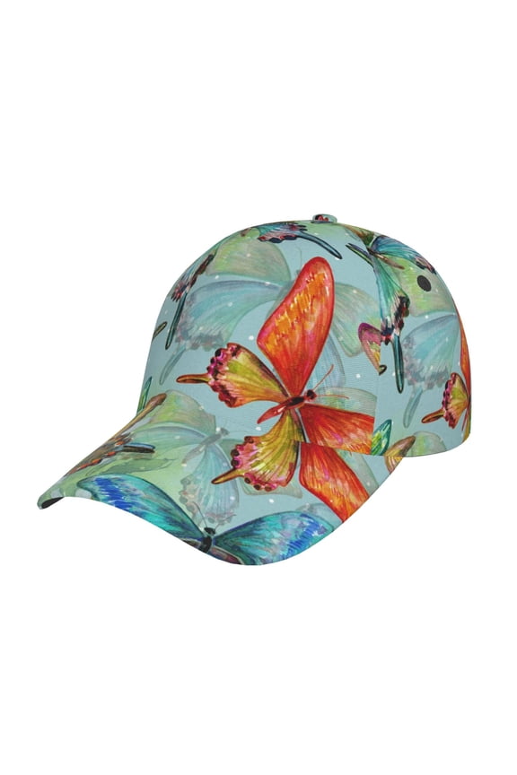 Retro Seamless Flying Butterflies Print Adjustable Baseball Cap for Men and Women, Unisex Sports Hat, Sun Protection Hat for Running Workouts and Outdoor Activities All Seasons