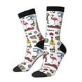thumbnail image 1 of Fuzoiu Retro Style Print Athletic Crew Socks for Men & Women,Casual Crew Socks,Above Ankle Crew Socks for Business, Casual, 1 of 6