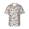 thumbnail image 1 of Fuzoiu Retro Style Print Hawaiian Shirt for Men, Summer Beach Casual Short Sleeve Button Down Shirts, Men’s Beach Summer Shirts with Pocket,Small, 1 of 7