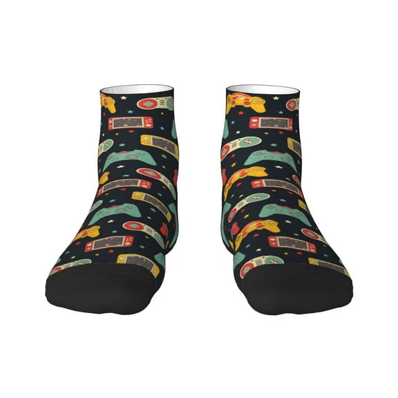 Fuzoiu Retro Video Game Print Adult Socks, Crew Moisture-wicking Socks, Unisex Cushion Crew Socks,Casual Sports Ankle Socks
