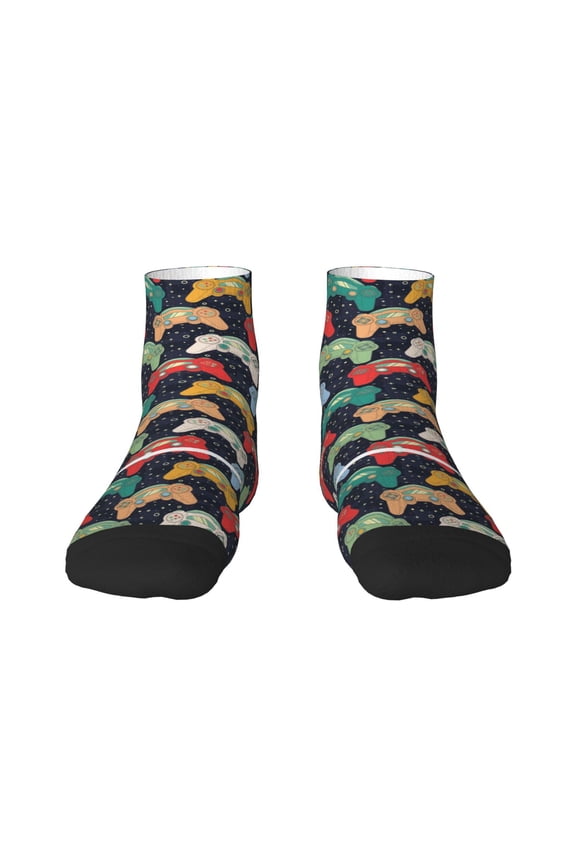 Retro Video Game Print Adult Socks, Crew Moisture-wicking Socks, Unisex Cushion Crew Socks,Casual Sports Ankle Socks