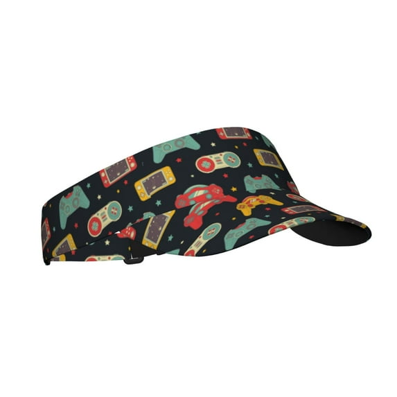 Fuzoiu Retro Video Game Print Adult Sunscreen Visor Cap,Adjustable Summer Cap for Men Women,Unisex Running Outdoor Beach Hat