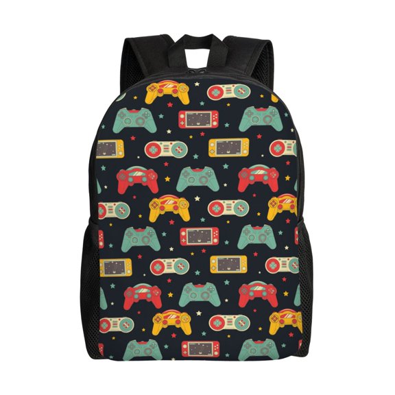 Fuzoiu Retro Video Game Print Laptop Backpack,Work Business Backpacks, Large Capacity Nurse Bag College Bookbag for School, Waterproof Casual Daypack for Travel