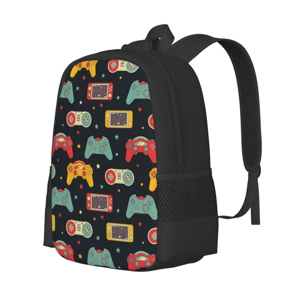 Fuzoiu Retro Video Game Print Large Capacity Backpack,Travel Backpack,Laptop Bag,College School Rucksack Bag,for School, Travel & Outdoor Activities