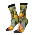 thumbnail image 1 of Fuzoiu Retro Warm Lemon Flower Print Athletic Crew Socks for Men & Women,Casual Crew Socks,Above Ankle Crew Socks for Business, Casual, 1 of 6