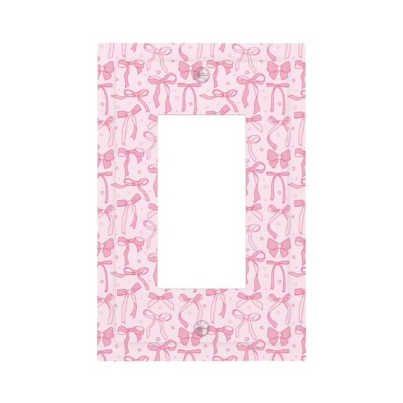 Fuzoiu Ribbon Bow Print Single Duplex Outlet Cover Plate, Light Switch Cover, for Receptacle Light Switch, Switch Cover Decorative Wallplate-Style U