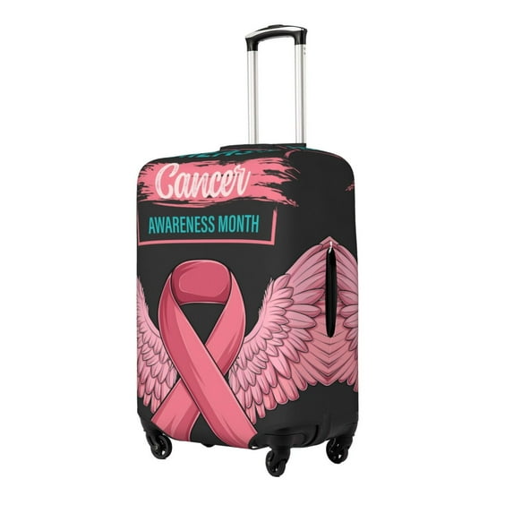 Fuzoiu Ribbon With Angel Wings Print Suitcase Cover,Washable Luggage Covers for Suitcase,Elastic Luggage Protector Cover,Scratch Resistant Travel Suitcase Covers-Small