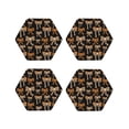 thumbnail image 1 of Fuzoiu Ribbon bows with leopard Print Leather Coasters Set,Drink Coasters Set of 4,for Tabletop Protection, Durable PVC Coasters,Home Décor and Housewarming Gift-Hexagon, 1 of 6