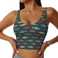 thumbnail image 1 of Fuzoiu River Freshwater Fish Print Women's Sports Vest,U-Back Sports Tank,Gym Vests,Athletic Sleeveless Shirts,Exercise Undershirts,Yoga, Gym, and Dance Wear-XX-Large, 1 of 8