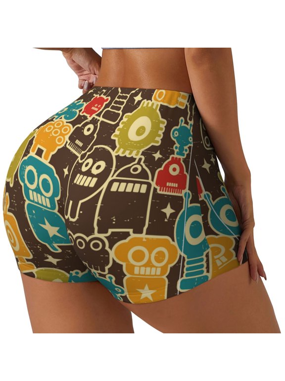 Pattern Exercise Gym Robot Shorts