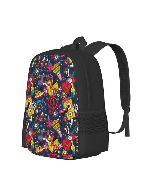 Rock Music Print Large Capacity Backpack,Travel Backpack,Laptop Bag,College School Rucksack Bag,for School, Travel & Outdoor Activities