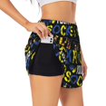 thumbnail image 1 of Fuzoiu Rock Your Socks Print Women's Athletic Shorts, Double-Layer Running Shorts with Pocket,Women's Workout Shorts for Yoga, Gym, and Workouts-X-Large, 1 of 7