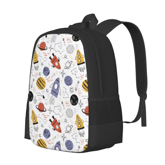Fuzoiu Rocket Planets Print Large Capacity Backpack,Travel Backpack,Laptop Bag,College School Rucksack Bag,for School, Travel & Outdoor Activities