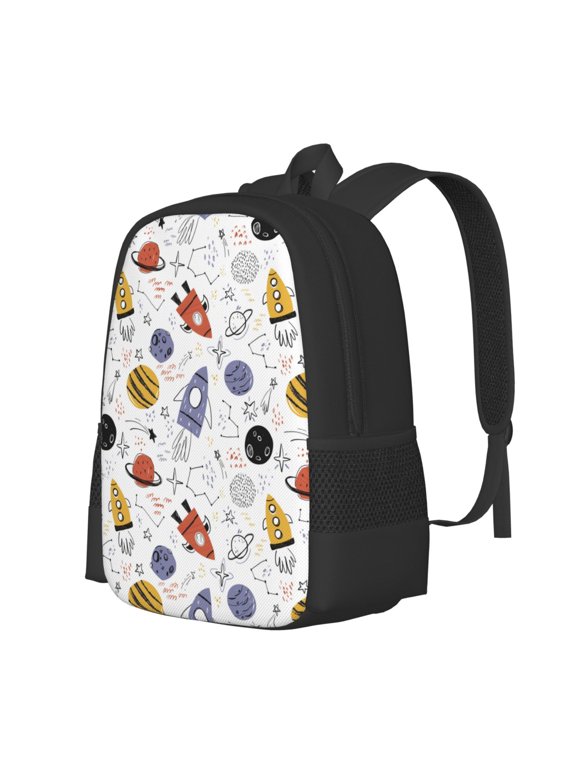 Rocket Planets Print Large Capacity Backpack,Travel Backpack,Laptop Bag,College School Rucksack Bag,for School, Travel & Outdoor Activities