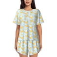 thumbnail image 1 of Fuzoiu Roosters Print Women's Short-Sleeved Pajama Set,Lounge Sleepwear Set,Womens Pajama Sets 2 Piece,Button-Up Top and Shorts with Pockets-Small, 1 of 7
