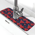 thumbnail image 1 of Fuzoiu Rose Flower Print Kitchen Faucet Suction Pad, Sink Splash Guard Faucet Mat, Faucet Handle Drip Catcher Tray Drying Mat For Bathroom Kitchen Bathroom Countertop, 1 of 1