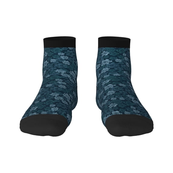 Fuzoiu Rose Flowers Print Adult Socks, Crew Moisture-wicking Socks, Unisex Cushion Crew Socks,Casual Sports Ankle Socks