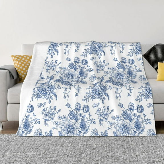 Fuzoiu Rose Flowers Print Flannel Blanket,Throw Blanket,Flannel Home Decor,Fleece Bed Blankets,Cozy Soft Blanket for Bed, Sofa, Camping, and Travel-40"x30"
