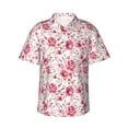 thumbnail image 1 of Fuzoiu Rose Flowers Print Hawaiian Shirt for Men, Summer Beach Casual Short Sleeve Button Down Shirts, Men’s Beach Summer Shirts with Pocket,X-Large, 1 of 7
