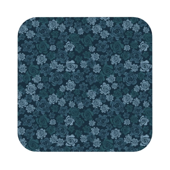 Fuzoiu Rose Flowers Print Leather Coasters Set,Drink Coasters Set of 6,for Tabletop Protection, Durable PVC Coasters,Home Décor and Housewarming Gift,Square
