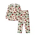 thumbnail image 1 of Fuzoiu Rose Flowers Print Men's Long-Sleeved Pajama,Lounge Button Down Nightwear,Mens Notch Collar Pajama Set -XX-Large, 1 of 7