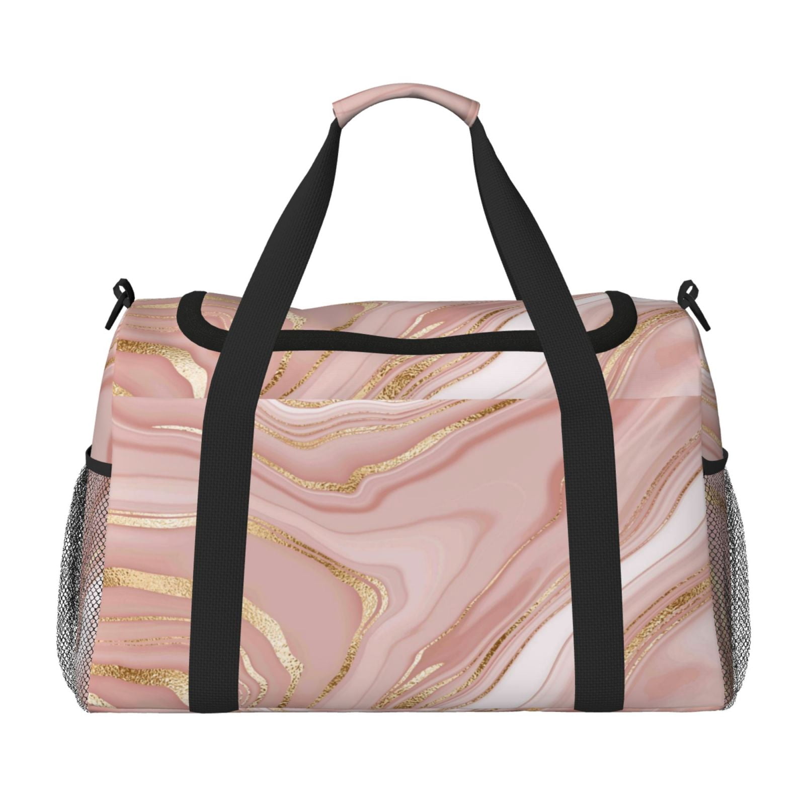 Fuzoiu Rose Gold Glitter Splatter Print Travel Duffle Bag,Carry On Tote Bags,Duffel Bag,Sport Gym Bag, Hospital Bag for Labor and Delivery, Overnight Bag,Luggage Bag