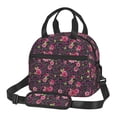 thumbnail image 1 of Fuzoiu Rose Mix Leopard 2 Print Insulated Lunch Bag for Women Men Large Reusable Lunch Box Adult Leakproof Portable Cooler Tote Bags for Work Picnic, 1 of 7