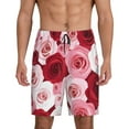 thumbnail image 1 of Fuzoiu Rose Print Pajama Shorts for Men, Men's Pajama Bottoms,Mens Lounge Sleepwear,Pajama Pants with Pocket-Small, 1 of 6