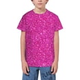 thumbnail image 1 of Fuzoiu Rose Red Glitter Print Youth Short Sleeve T-Shirt,Youth Dry-Fit Active Athletic T-Shirt,Short Sleeve Tops Tees for School, Sports, and Casual Wear, 1 of 6