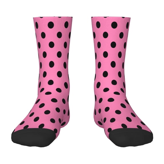Fuzoiu Rose red polka dots Print Kids Socks For Boys Girls,Grip Crew Socks with Non Slip,Lightweight Stretch Crew Socks,Toddlers Crew Boot Socks