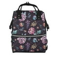 thumbnail image 1 of Fuzoiu Roses Flowers Print Diaper Bag Backpack,Baby Essentials Travel Tote,Multi function Waterproof Diaper Bag, Travel Essentials Baby Bag - Unisex, 1 of 6