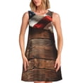 thumbnail image 1 of Fuzoiu Rustic American Flag Wood Print Women's Sleeveless Dress,Summer Dresses for Women,Casual Sundresses,Beach Sleeveless T-shirt Swing Dress with Pockets, 1 of 7