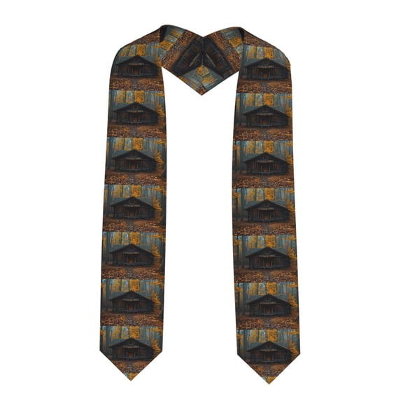 Fuzoiu Rustic Cabin Autumn Forest Print Graduation Sash,Graduation Stole,Unisex Adult Graduation Stole Shawl 91" Long,for Academic Commencements Shawl-Sharp Corner