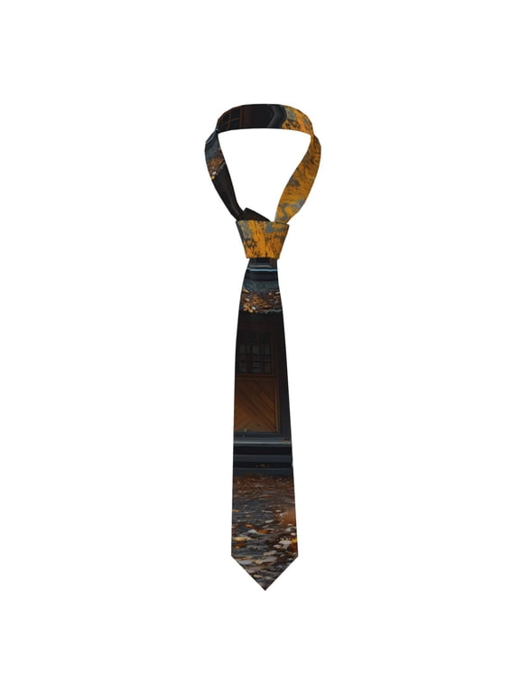 Rustic Cabin Autumn Forest Print Men's Necktie,Business Necktie,Mens Ties for Business Wedding Graduation