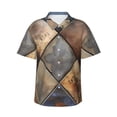 thumbnail image 1 of Fuzoiu Rustic Tile Pattern Print Hawaiian Shirt for Men, Summer Beach Casual Short Sleeve Button Down Shirts, Men’s Beach Summer Shirts with Pocket,X-Large, 1 of 7