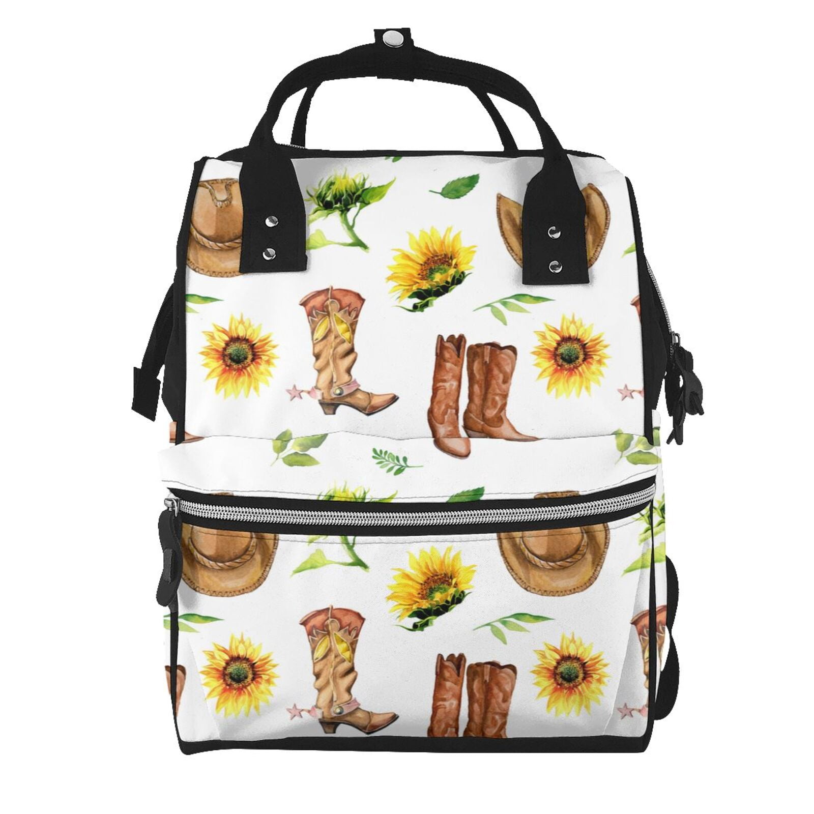 Fuzoiu Rustic Western Charm Print Diaper Bag Backpack,Baby Essentials Travel Tote,Multi function Waterproof Diaper Bag, Travel Essentials Baby Bag - Unisex